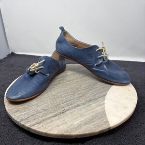 Pikolinos Blue Leather Lace Up Derby Flats Spain Euro 38 US 7.5-8 Womens Shoes